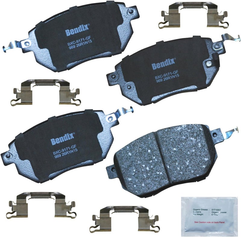 Bendix وسادات فرامل أمامية سيراميك Priority1 CFC969 لسيارات INFINITI FX35 2006-2003، FX45 2006-2003، نيسان ألتيما 2006-2005، ماكسيما 2008-2004، مورانو 2012-2003 - Image 1